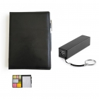 Pack carnet notebook + power bank noir