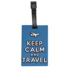 Étiquette bagage Keep Calm and Travel bleu