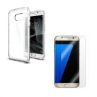 Coque Galaxy S7/Edge en TPU+ protection d'écran en verre trempé