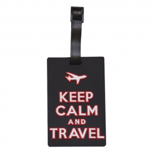 Étiquette bagage Keep Calm and Travel noir