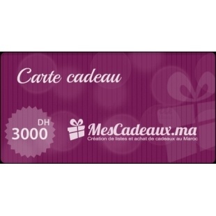 Carte Cadeau MesCadeaux 3000 dhs