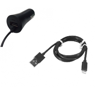 Chargeur USB voiture + Câble Lightning 1m