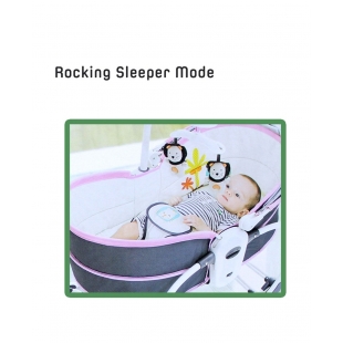 5 en 1 balancelle et berceau gris-rose - Mastela